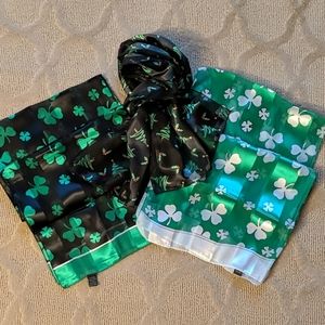 Holiday Scarves Christmas Trees Holly St Patrick Paddys Shamrock 4 leaf clover